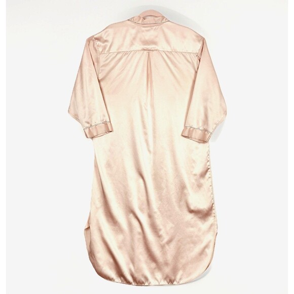 VTG Miss Elaine Lt Pink Nightgown Lingerie Embroidered Floral Pocket Womens SZ M - Picture 3 of 10